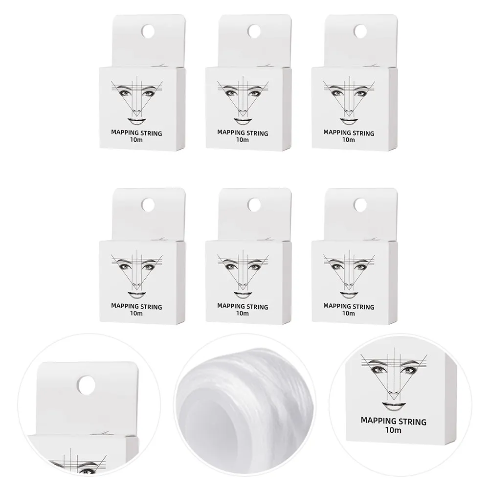 

6 Boxes Eyebrow Mapping String Lightweight Portable Precision Brow Drawing Ruler for Professional Tattooing Makeup Artists