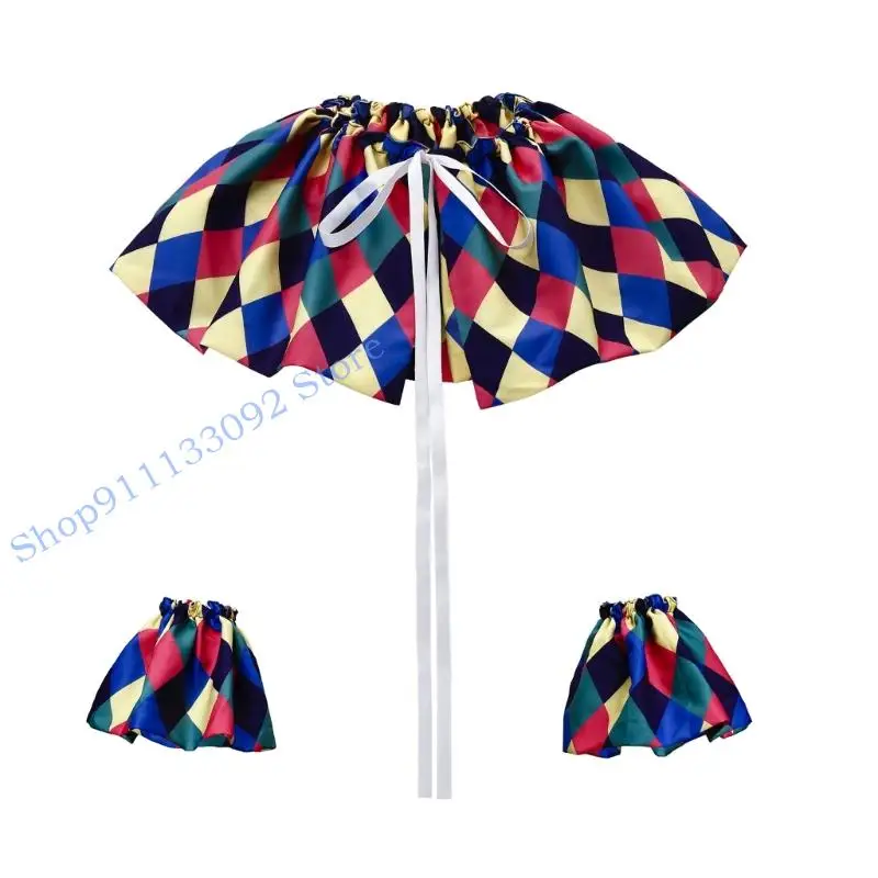 

H9ED костюм клоуна, воротник, шаль и манжеты на запястье, комплект для Хэллоуина, вечеринки, взрослого ребенка