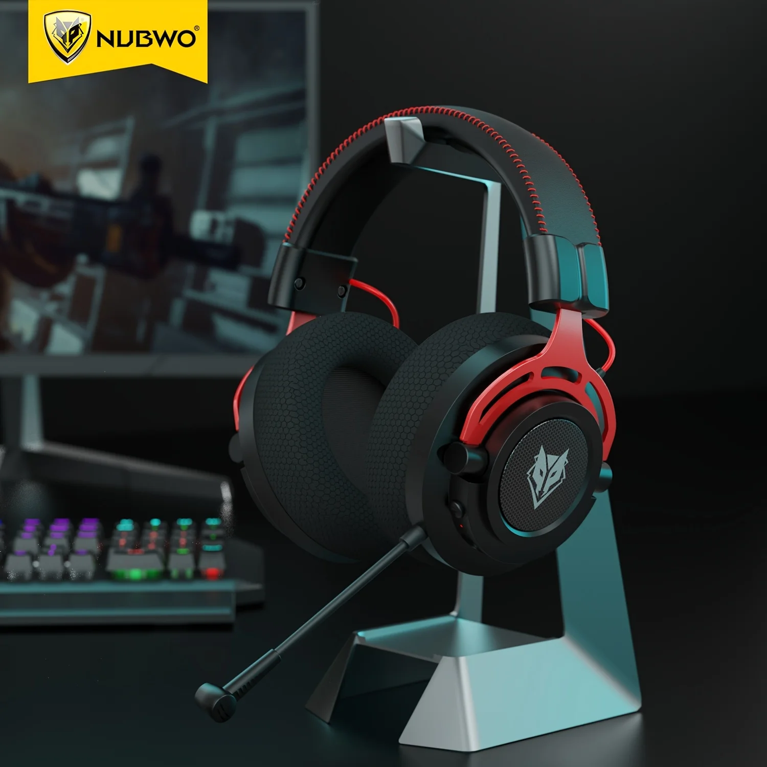 NUBWO G03 Wireless Gaming Headset With Noise Cancelling Mic 2.4GHz Ultra-Low LatencyFor PS4, PS5, PC Gaming Headphones