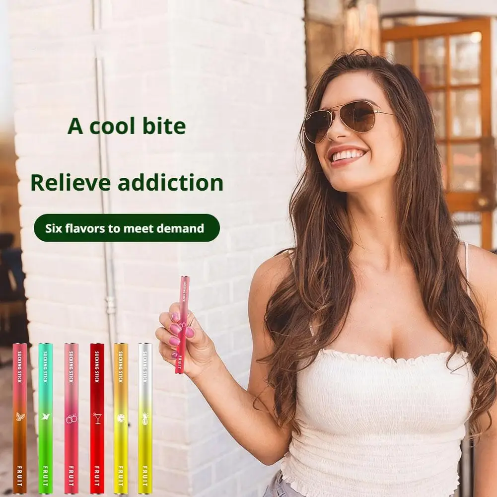 

6pcs Fruit Flavor Smoking Cessation Sticks - Nicotine-Free, Instant Craving Relief, Freshens Breath, Portable Quit Smoking Aid