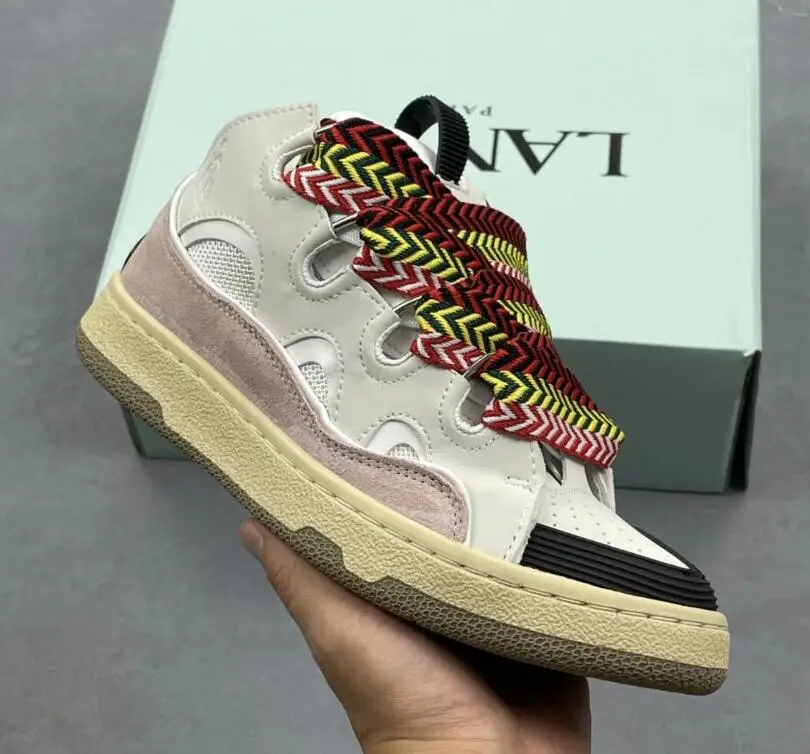 Фото Мужские и женские оригинальные повседневные спортивные кроссовки на толстой подошве LANVIN SPORT, модные повседневные кроссовки для пар, обувь для скейтбординга