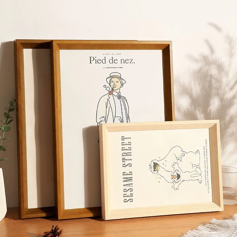 Solid Wood Picture Frame - Wall-Mounted A4 Oil Painting Frame, Decorative Sketch Holder, Versatile Tabletop Display Home Decor
