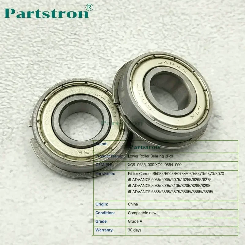 1Pair Lower Roller Bearing XG9-0636-000 For use in Canon 6055 6065 6075 6255 6265 6275 8105 8205 5055 5065 5075 5570 6570