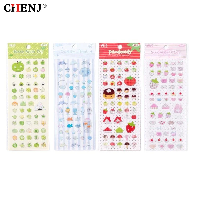 1/4Pcs 3D Stickers Olden Ocean Clover Star Cute Stickers DIY Craft Scrapbook Journal Phone Cases Hand Account Decorative Sticker