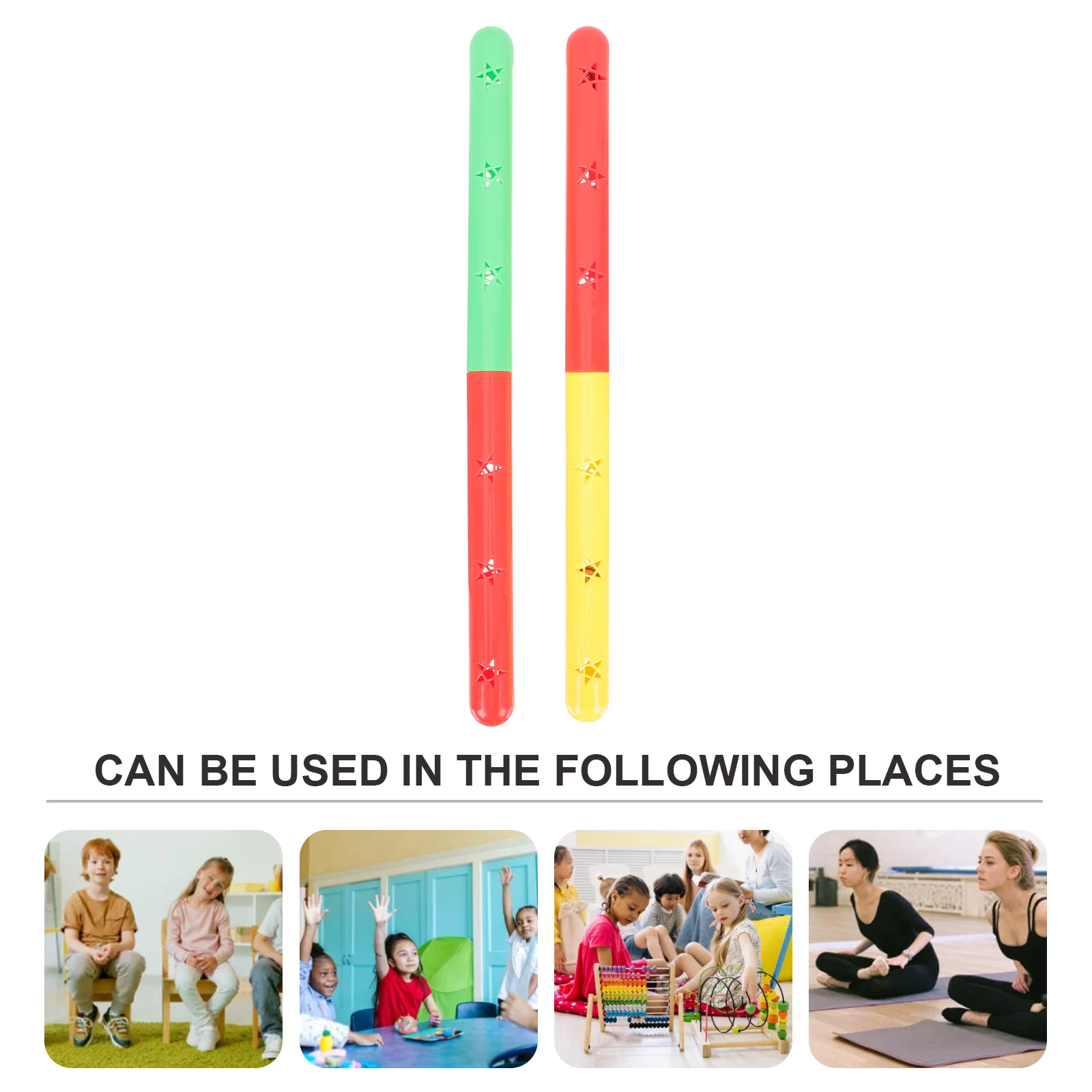 

2pcs Dual Color Fitness Sticks Gym Equipment Stick for Training Relay Race Durable Wear Resistant Fitness Accessories