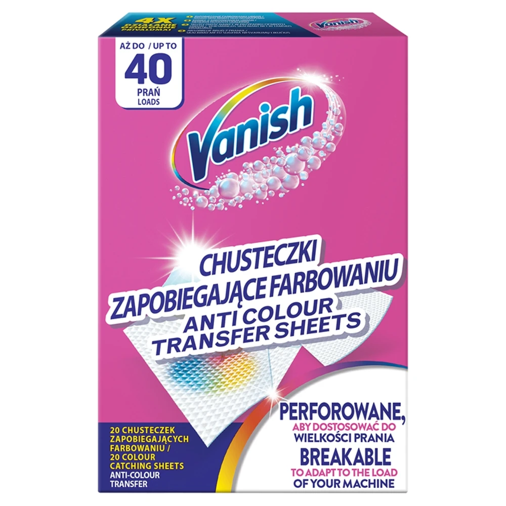 VANISH Color Protect 40 wash Anti-Dyeing Wipes