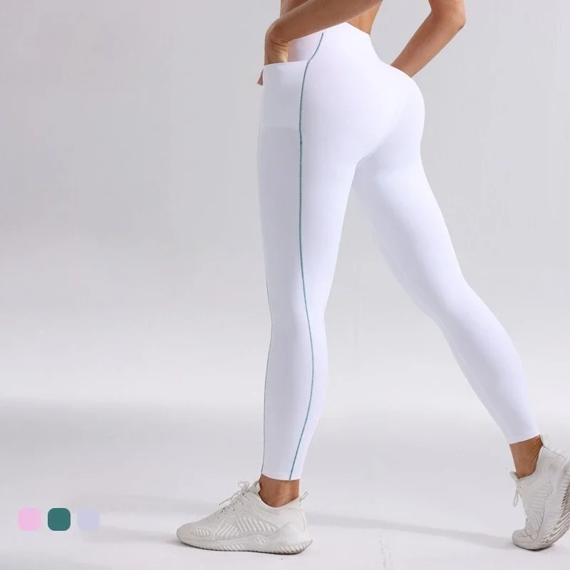 

Mileegirl Quick Dry Women Yoga Pants High Waist Sports Leggings Color Contrast Gym Fitness Tights Workout Pants with Pockets