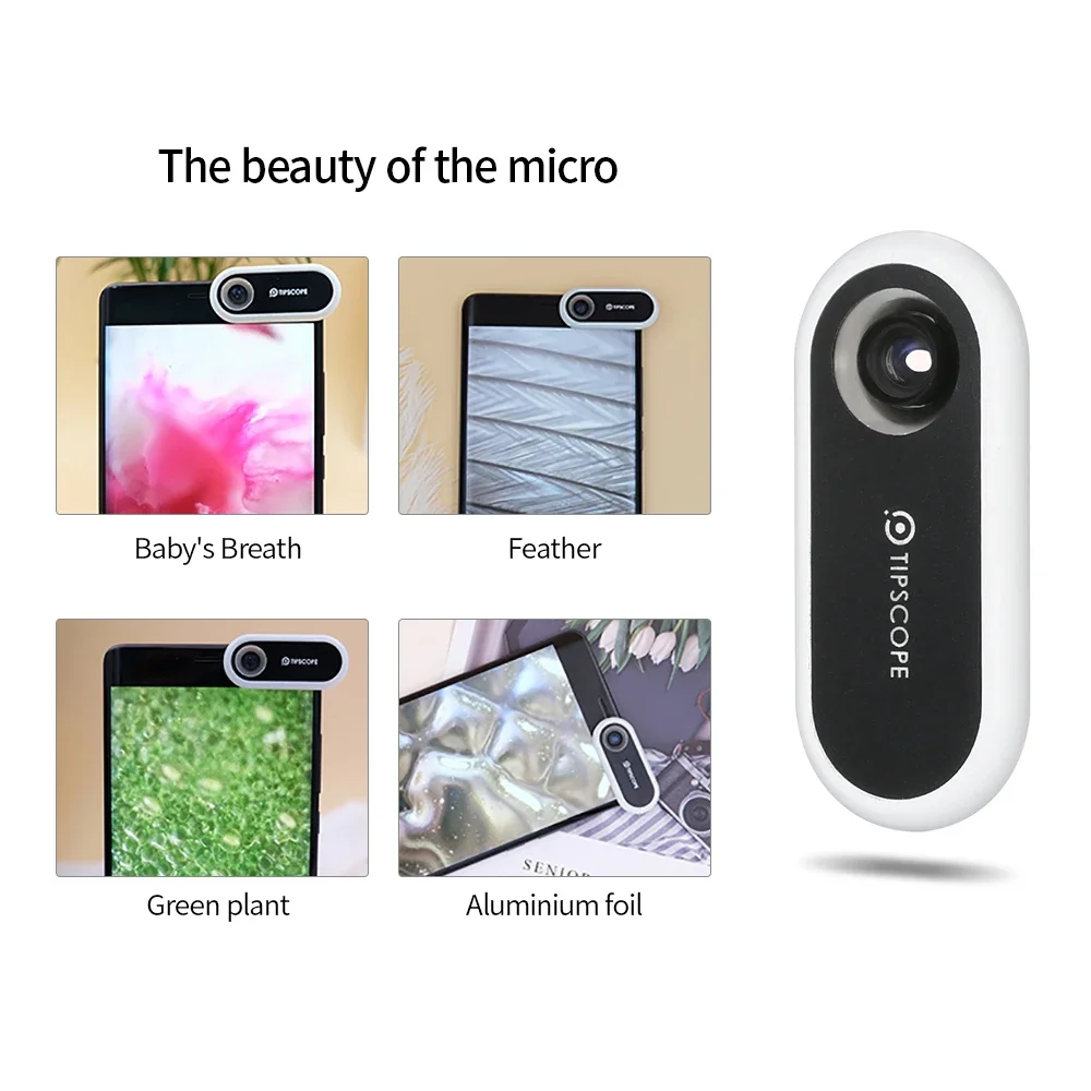 TIPSCOPE Portable Microscope 20X-400X Universal Electronic Microscope Camera Magnifier Magnification Lens for Android for iOS