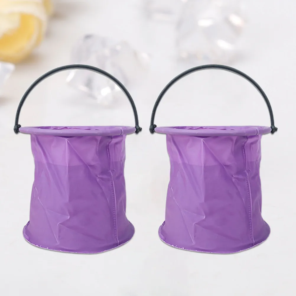 2Pcs Space Saving Foldable Pen Washing Bucket PVC Material Portable Lightweight for Watercolor Painting Drawing Fishing Home