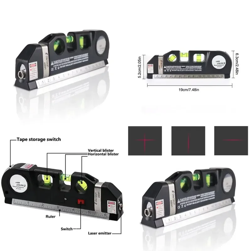 The new portable mini plastic level level is suitable for DIY magnetic pocket tools