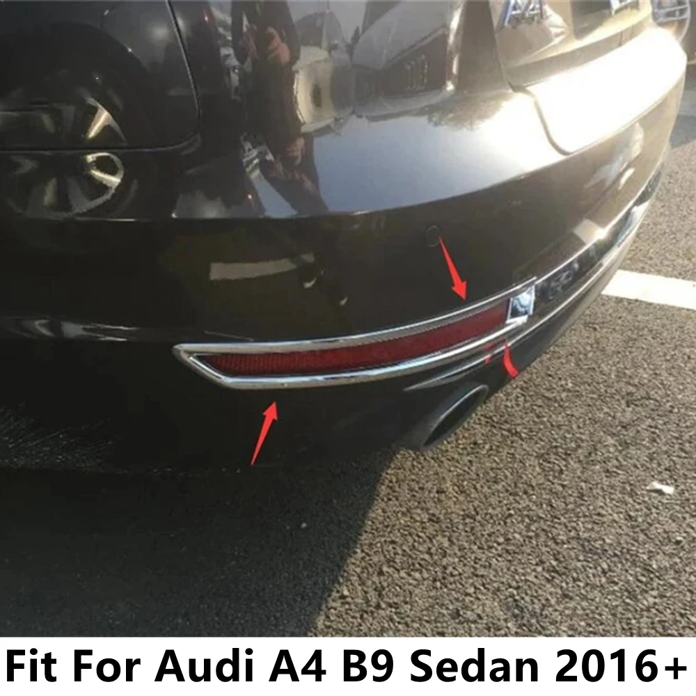 

Rear Tail Fog Lights Lamps Frame Decoration Cover Trim For Audi A4 B9 Sedan 2016 2017 2018 2019 ABS Chrome Accessories Exterior