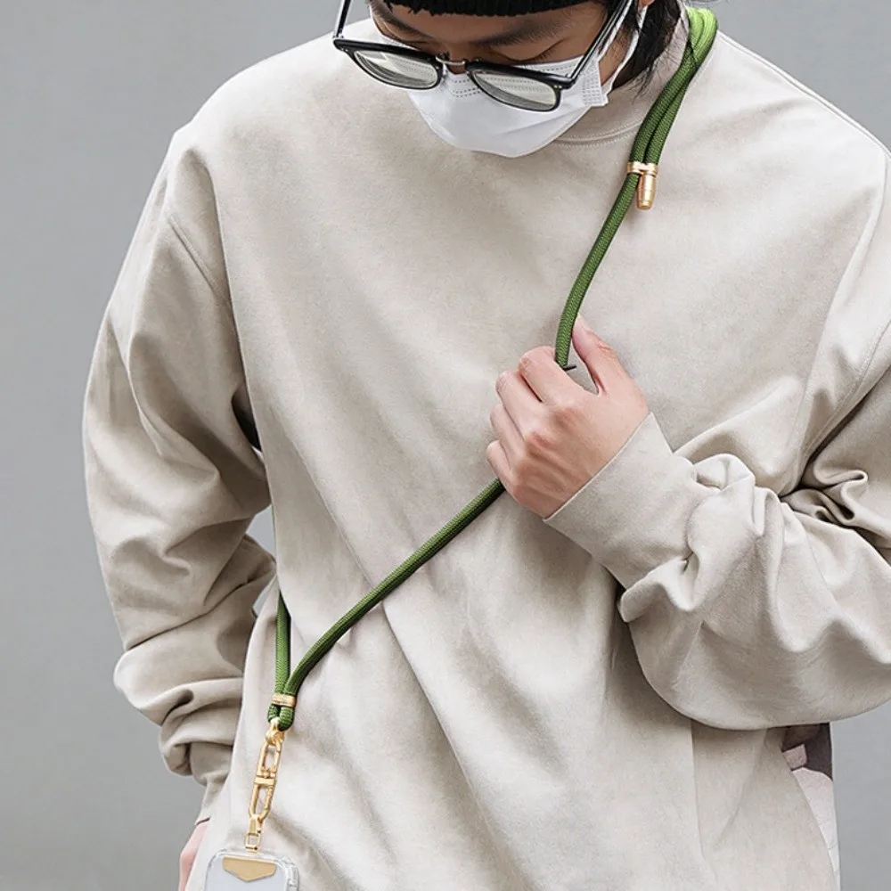 قابل للتعديل الهاتف المحمول الحبل طويل الرقبة معلقة Crossbody حزام الهاتف مشبك معدني انفصال سلسلة هواتف المحمول الرجال النساء
