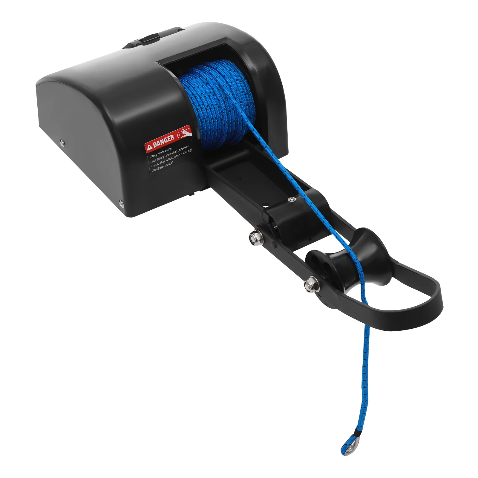 Electric Anchor Winch, 45lbs Capacity, 12V Motor, 100ft Rope, Rust-Resistant