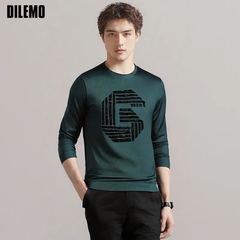 

Top Grade Fashion Brand Designer New Arrival 2025 Classic Stylish Mens t Shirt Long Sleeve Round Neck Tops Casual Men Clothing