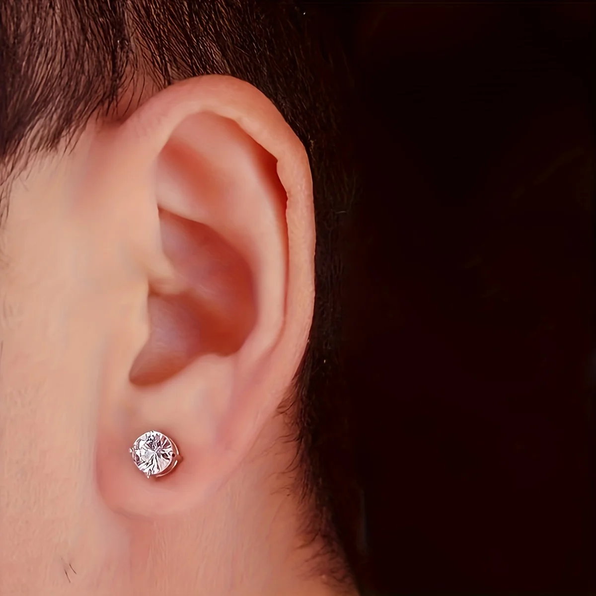 2-6pcs Stainless Steel 6mm Magnetic Stud Earrings For Men, Non-piercing Clip-on Earrings