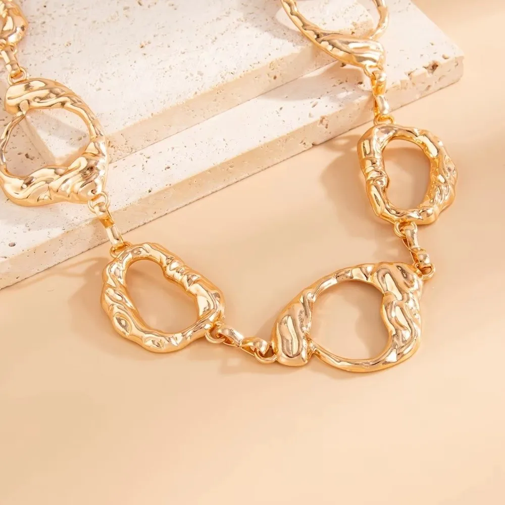 فاسق الهيب هوب الجوف التدريجي الخصر سلسلة المرأة بيكيني حزام غير النظامية Y2k أحزمة وسط معدنية مجوهرات اكسسوارات