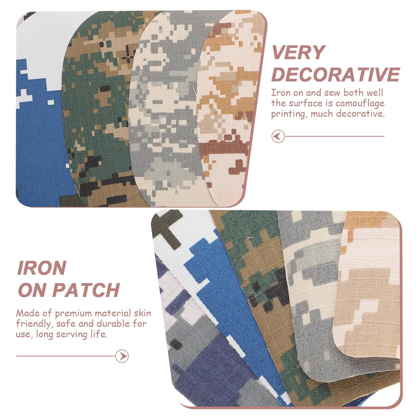 

20pcs Camouflage Cloth Patches Iron On Stickers for Clothing Jackets Jeans Bags Hats Shoes Socks Repair Sewing Durability