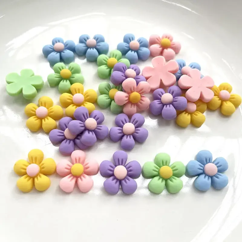 20PCS Spring color Resin Flowers Flatback Cabochon DIY Jewelry/Craft Scrapbooking Decoration,22mm