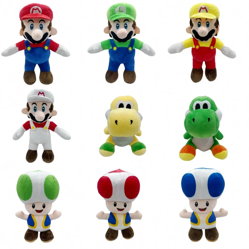 9 Styles Plush Toys Cartoon Yellow Star Fire Flower Princess Peach Toad Goomba Toadette Mario Classic Game Plush Dolls toy Gifts