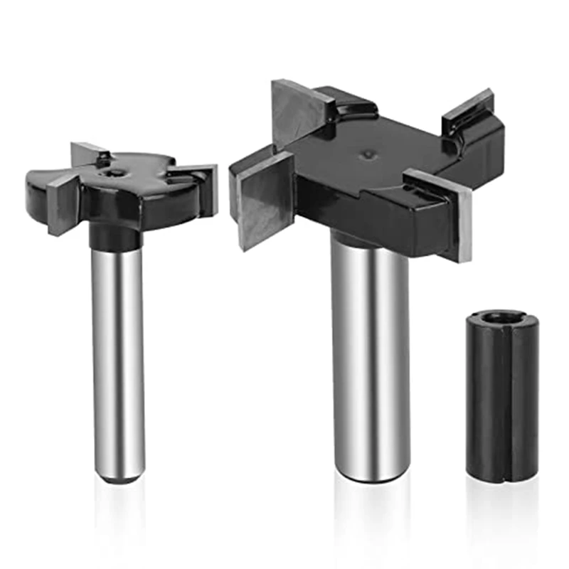 CNC Spoilboard Surfacing Router Bits,1/4Inch And 1/2Inch Handle 1In And 2In Cutting Diameter, Slab Flattening Router Bit Parts