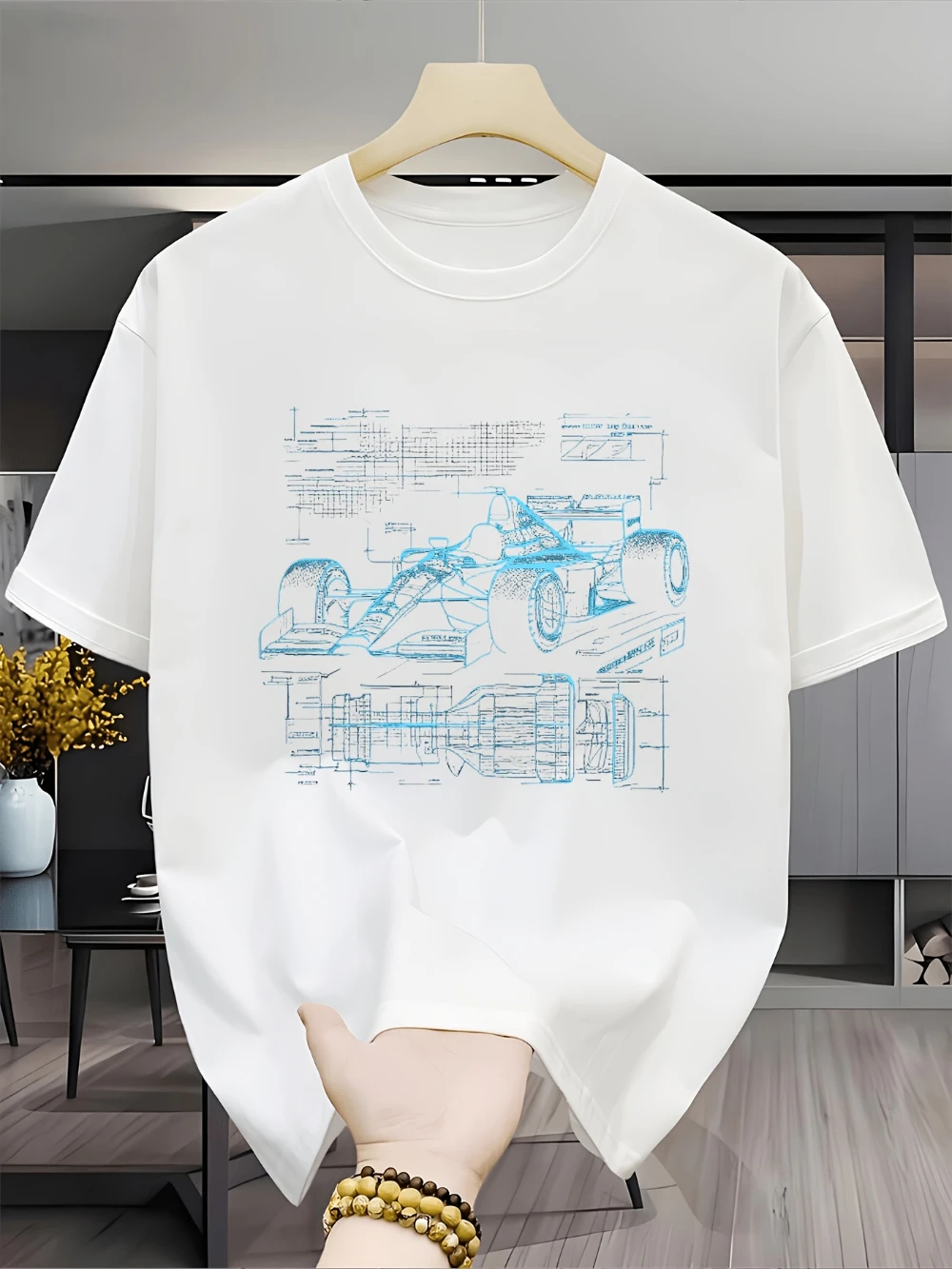 Men's Formula Racing T-Shirt Racing Car Speed Design Short Sleeve Tee Suitable for Car Enthusiasts Men's T-shirts for Summer view 3