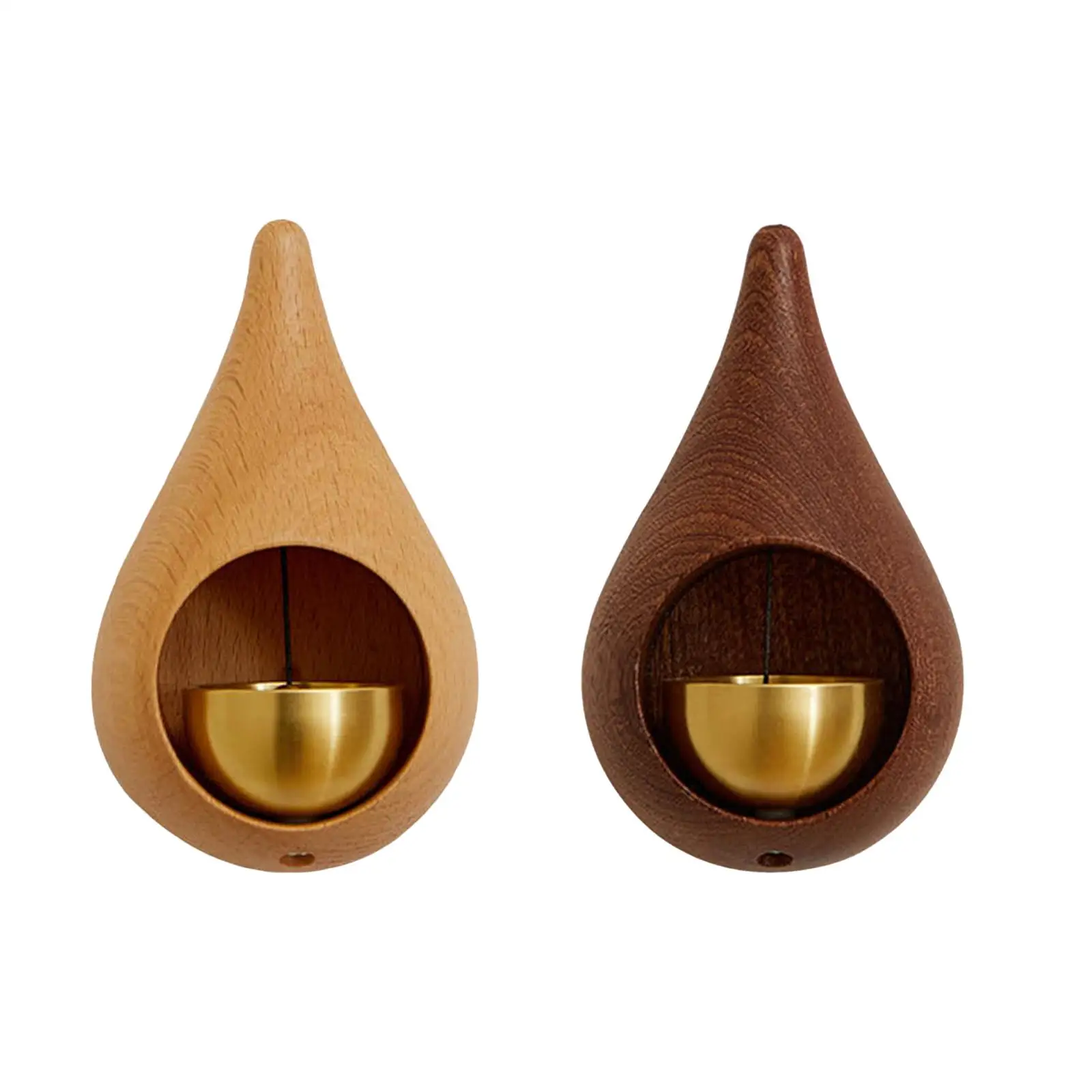 Shopkeepers Bell for Door Opening Ornament Rustic Decorative Small Wood Doorbell for Office Gardens Fridges Backyards Entrance
