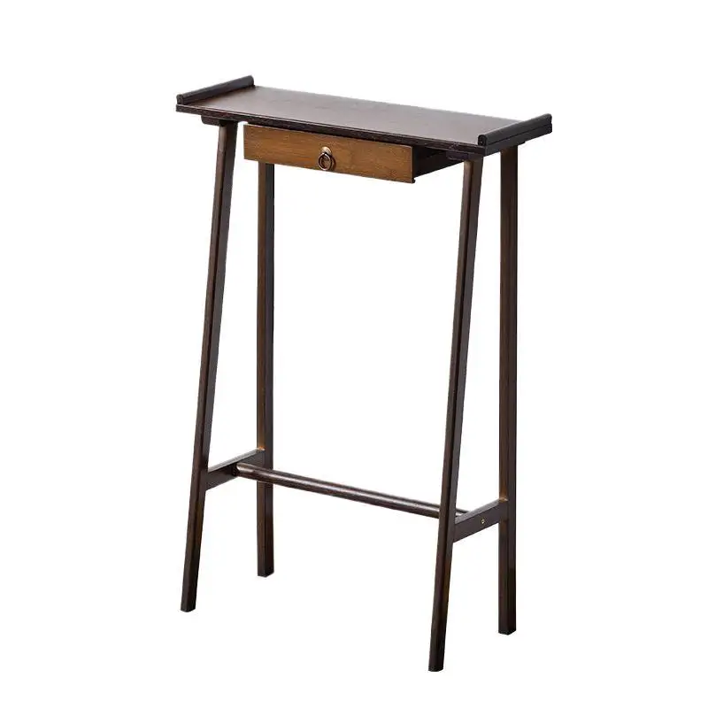 New Chinese-style entrance table against the wall Small strip case Super narrow bamboo decorative