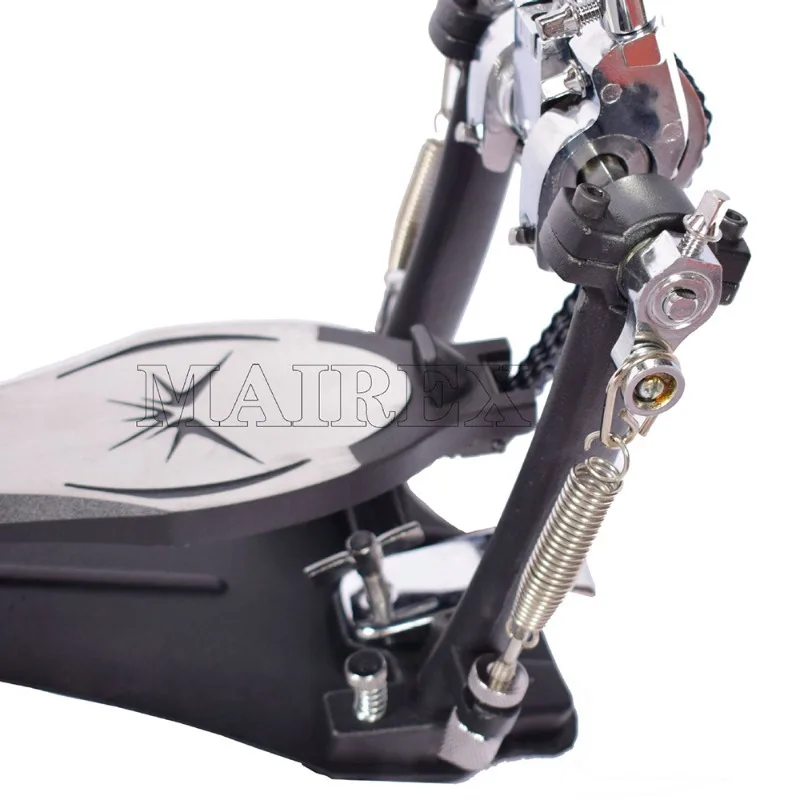 Drum Set Double Pedal Aluminum Jazz Drum Foot Pedal Alloy Double Chain Kick Pedals Tread Hammer Musical Drumsticks Accessories