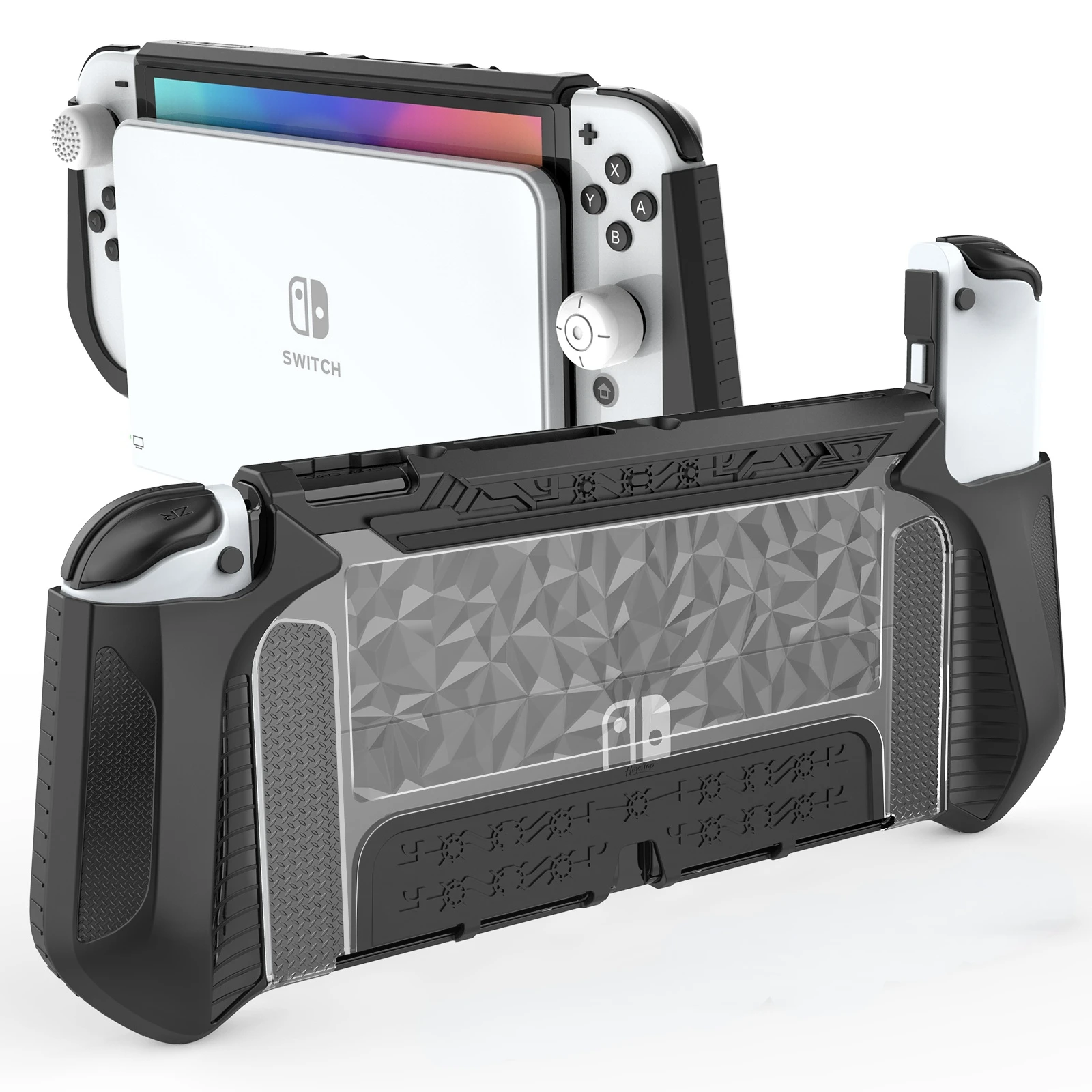 HEYSTOP  Case for Switch OLED Model, TPU & PC Protective Case Compatible with Nintendo Switch OLED  Cover Case