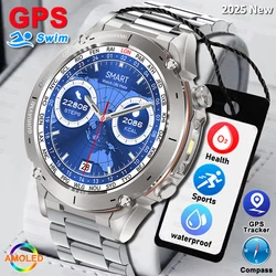2025New high-end fashion Rugged Military GPS Smart Watch Built-in GPS Track Watches Compass Sports fitness tracking Smartwatch