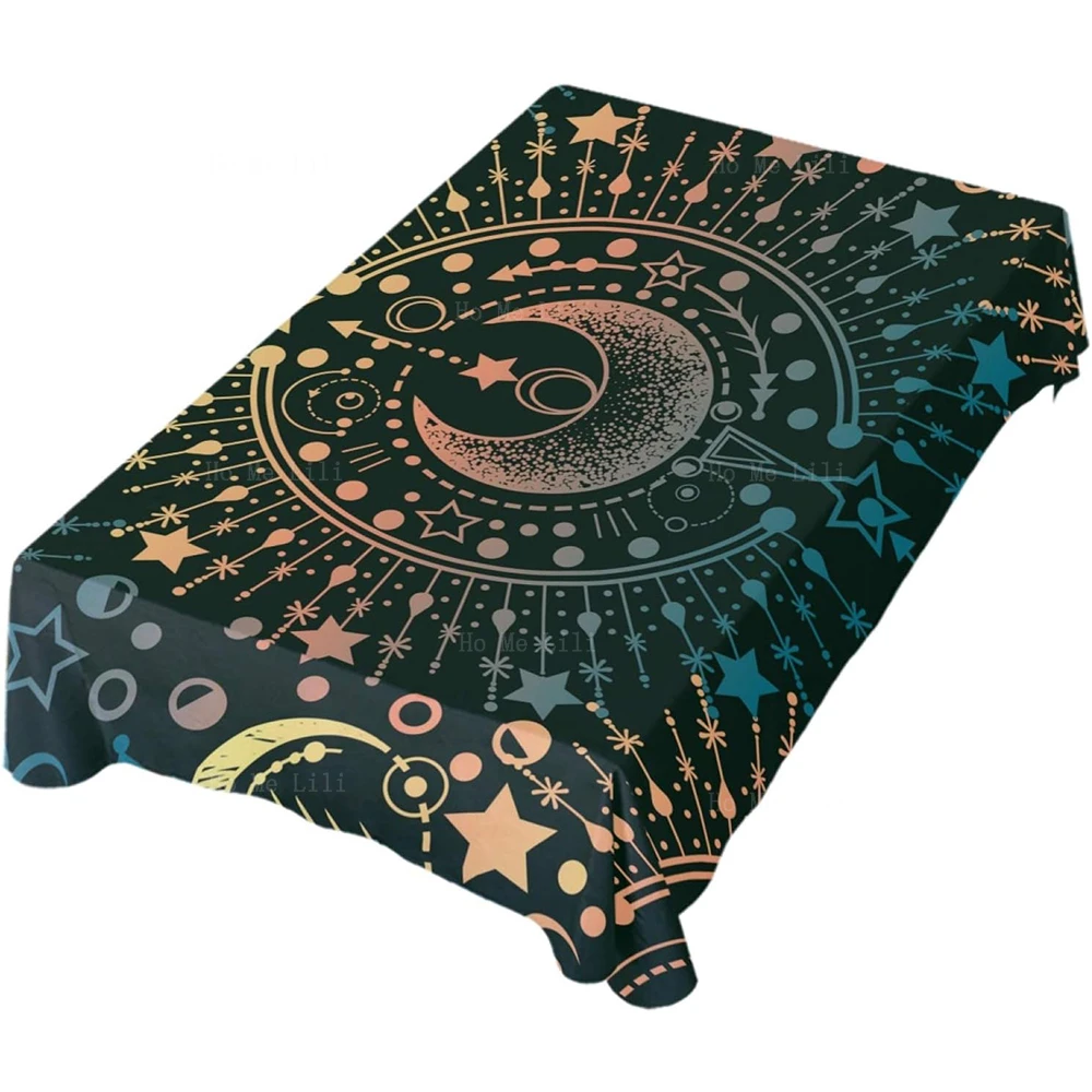 Moon & Star Alchemy Magical Tablecloth Anti Wrinkle Table Cover For Dining Kitchen Parties