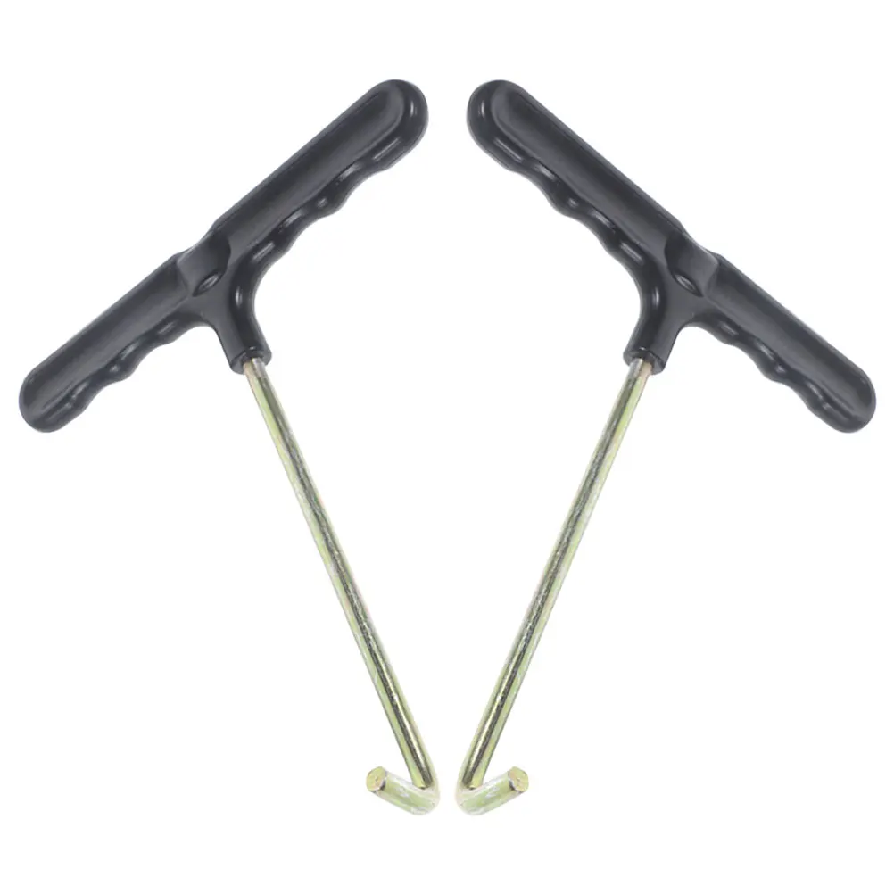 

2Pcs Trampoline Spring Hook T-Shaped Puller Tool for Easy Assembly Repair with Plastic Handle Portable Springer Hooks