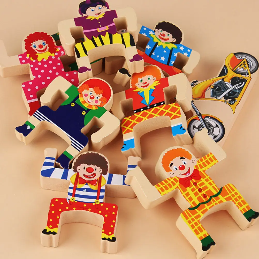 

Набор деревянных высоких блоков для балансировки: развивающая игра для детей, улучшение зрительно-моторной координации, раннее обучение, подарок