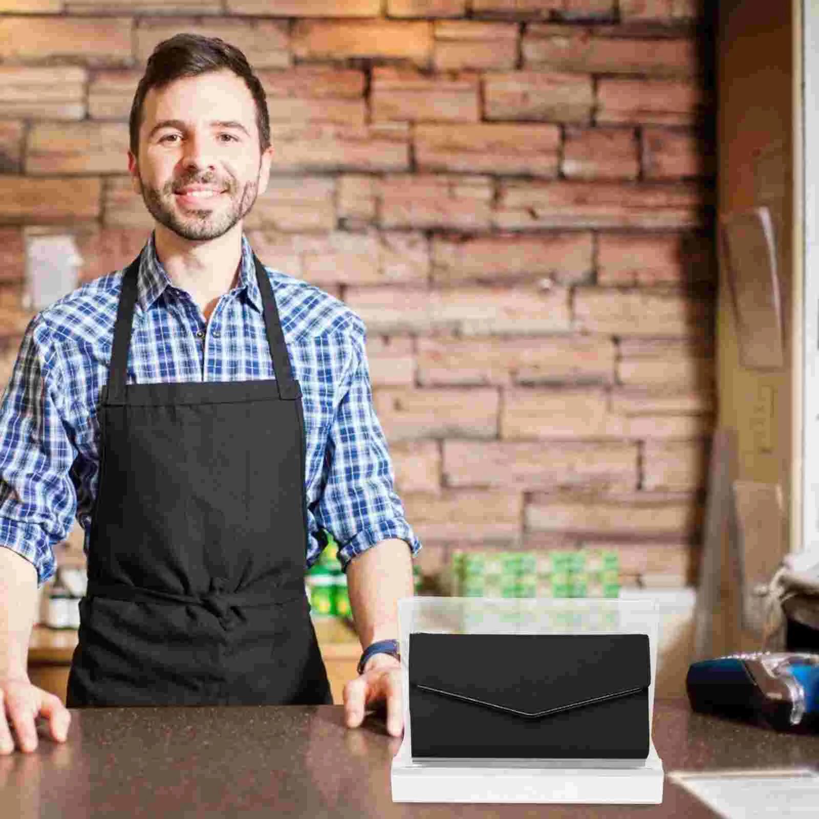 6 Pcs Wallet Holder Clip Plastic Office Display Shelf Shelves Desktop Cards Stand Thickened Price Tags Rack