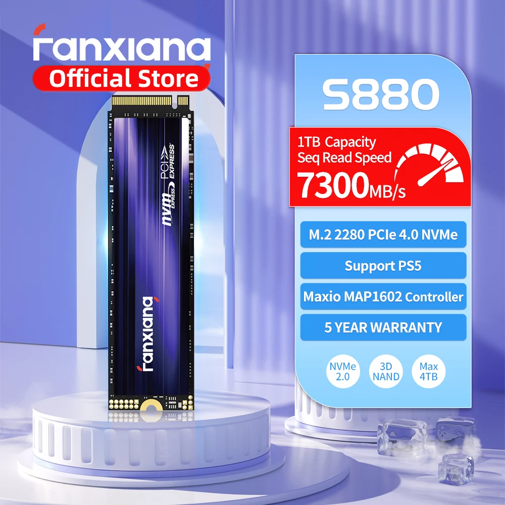 Fanxiang S500Pro/S880 M.2 SSD 3500 MB/7300 MB/s 512 GB 1 TB 2 TB 4 TB PCIe3.0/4.0 M.2 NVMe Unidade de estado sólido interna para laptop PC