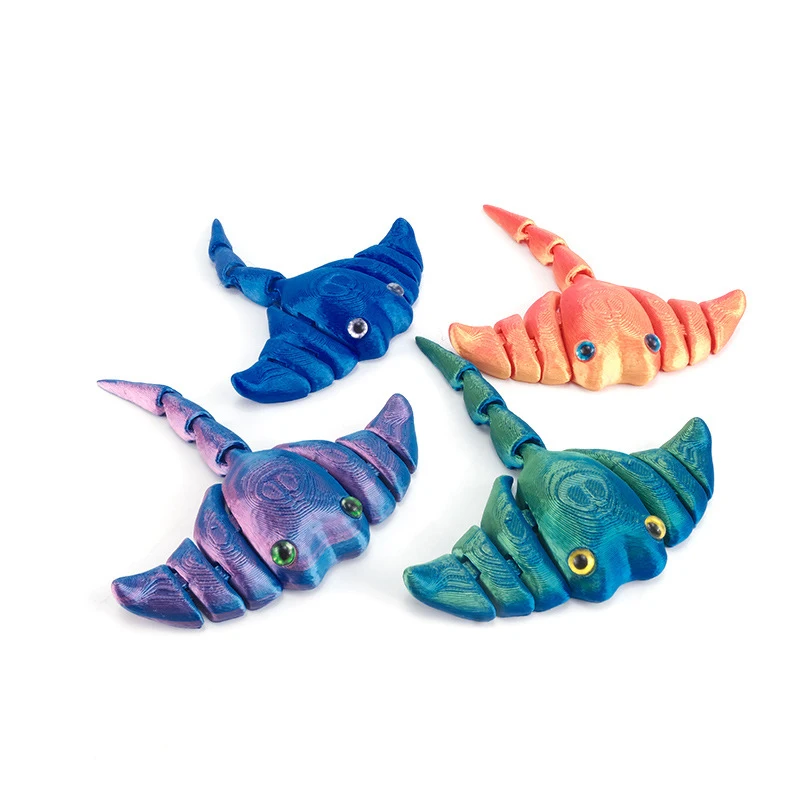 New Creative 3D Printing Marine Animals Toy Cute Devil Fish Joints Movable Model Funny Children\'s Toys Desktop Decoration Gift