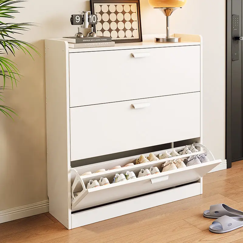 

Designer Luxury Shoe Shelf Living Room Display Storage Organizer Mobile Slippers Shoe Cabinet Vertical Muebles Home Furniture