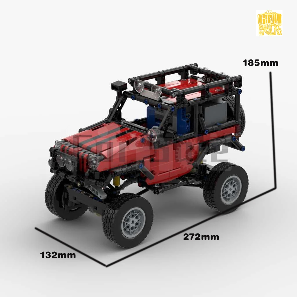 Moc-24142 4X4 Jeep Off Road Voertuig Model Met Pdf Tekeningen Bouwstenen Kids Diy Speelgoed Verjaardag Kerstcadeau