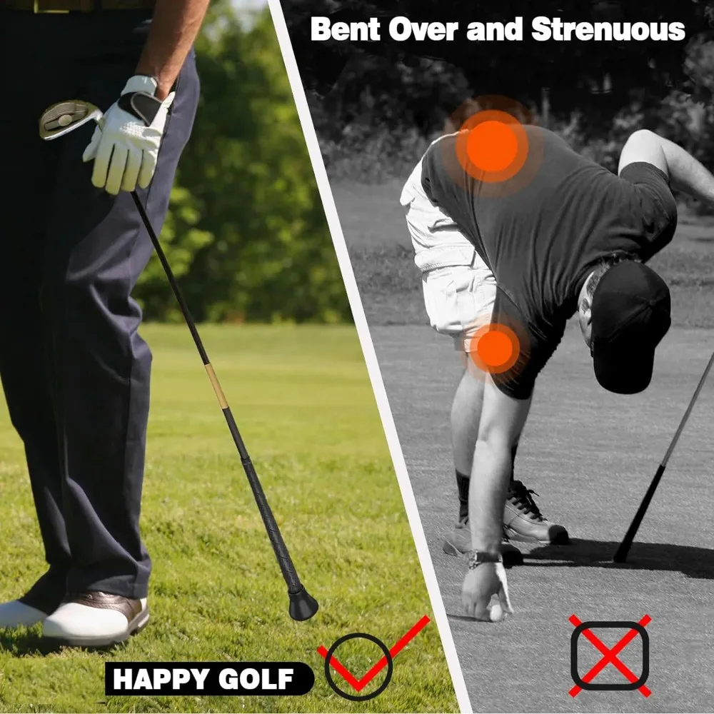 ​​2PCS Golf Ball Pickup Tool for Putter Grip, Quick Install Retriever Claw Grabber, Back Saver Accessory with Suction Cup