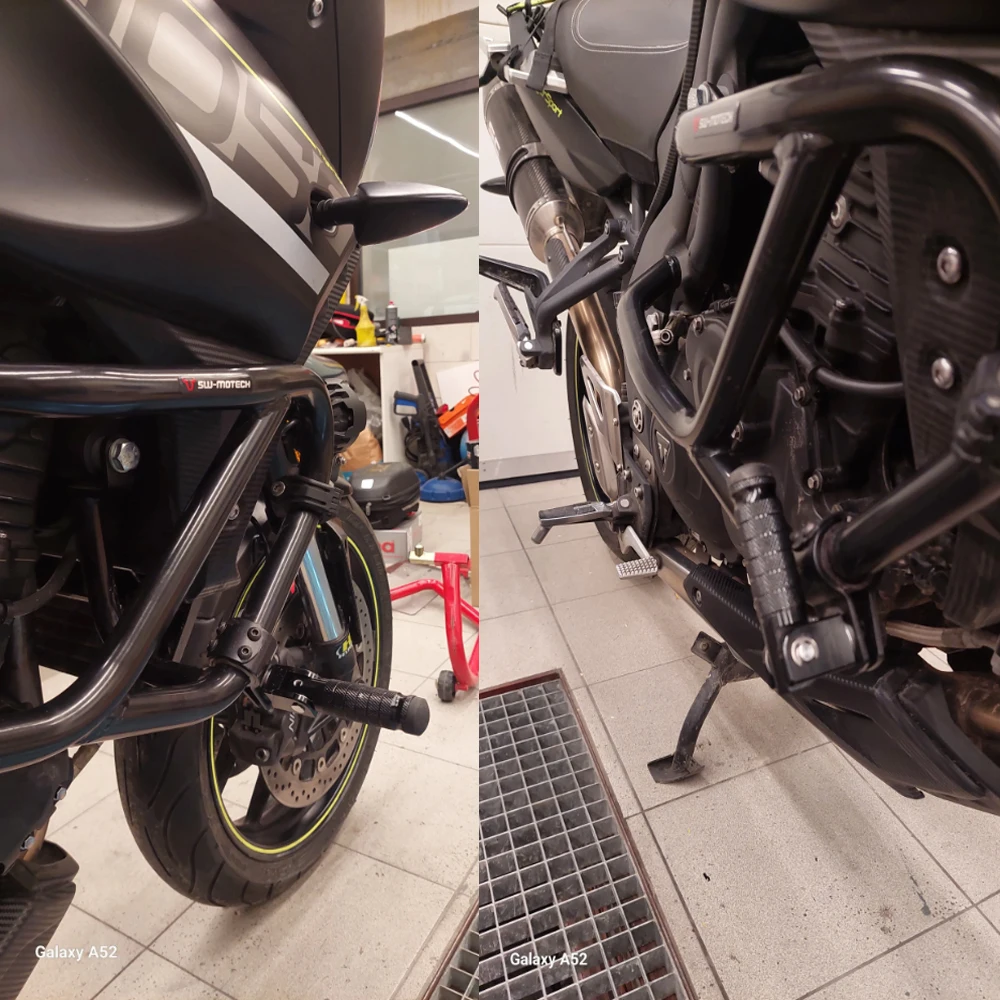 For Triumph Tiger 800 850 900 1050 1200 660 Trident 660 Accessories Highway Front Foot Pegs Folding Footrests Footpegs Clamps