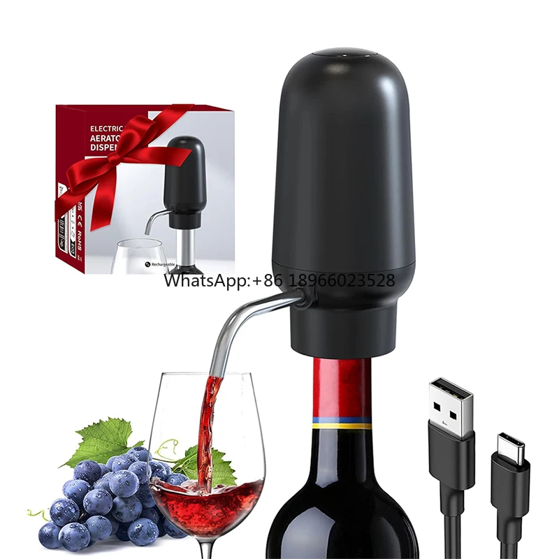 

Hot Seller New Arrivals Food Grade Safety Materials Electric Wine Aerator Pourer Portable Easy Clean Electric Wine Decanter