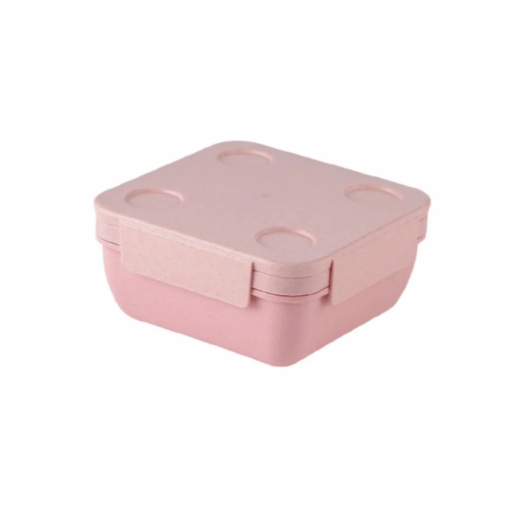 Wheat Straw Double-layer Lunch Box Food Grade 960/1250 Ml Meal Container Compartmentalized Leak-proof Food Container Student