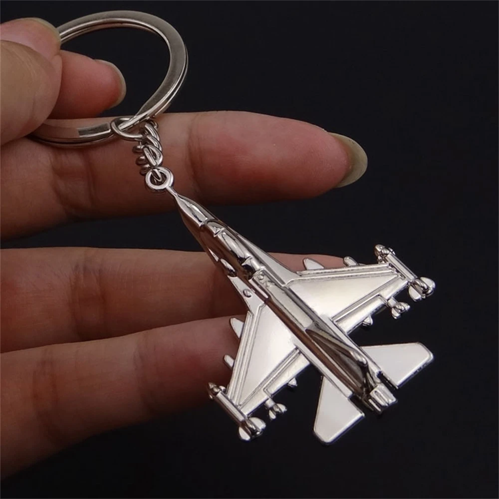 Aircraft Key Chain Combat Plane Model Car Key Ring Creative Metal Fighter Pendant Accessories Boy Man\'s Favorite Exquisite Gift