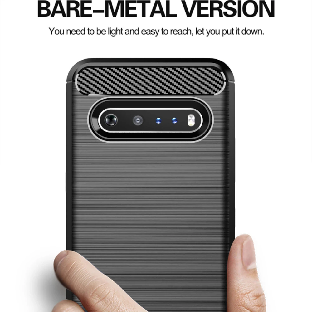 Shockproof Bumper TPU Business Fiber Soft Case For Cover LG V60 V50 V40 V50S ThinQ LG Q92 70 60 61 51 K62 Plus K71 K61 K52 4 5G