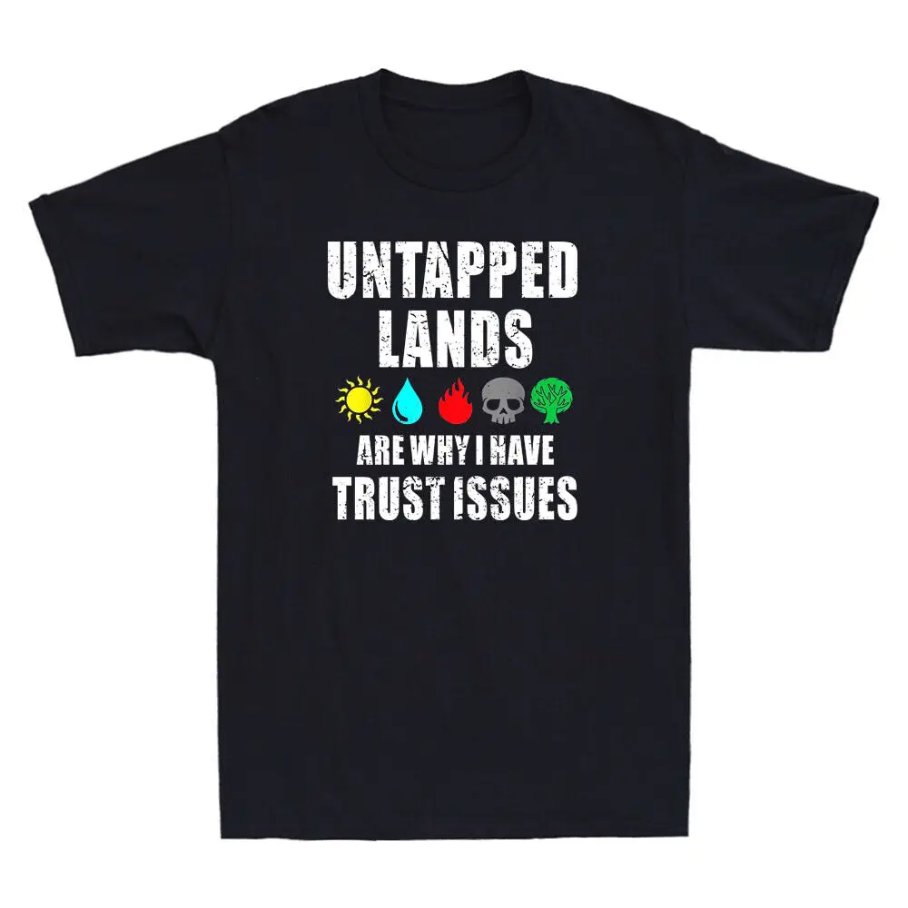 

Untapped Lands Trust Issues Funny Mag Geek TCG Graph Vintage Men's T-Shirt