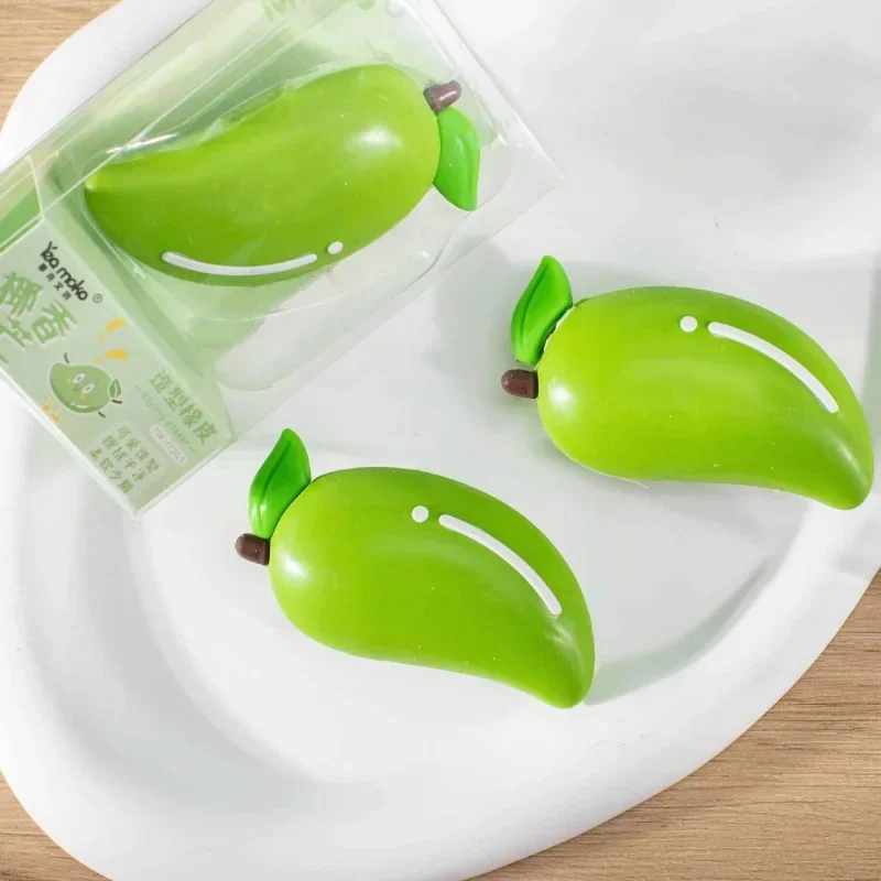 1 Pcs Mango Shape Eraser Emulational Fruit Pencil Correction Eraser Student Stationery