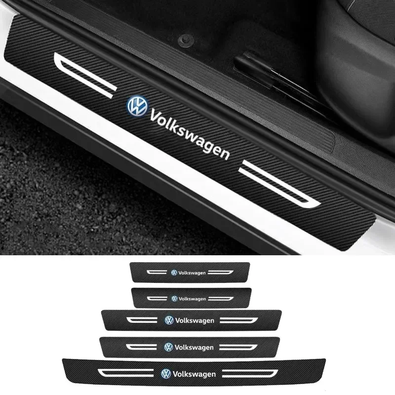 Autocollant de protection de seuil de porte de voiture, pour Volkswagen Passat Tiguan Golf Bora Jetta Sharan T3 T5 Magotan Beetle, autocollant de pare-chocs de coffre
