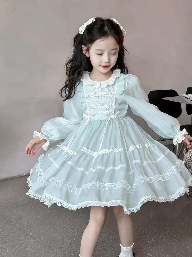 

Платье Лолиты для девочек, весна и осень, новый стиль, кавайное платье принцессы, подарок на день рождения для ребенка, кавайная пышная юбка, мягкая, удобная, популярная