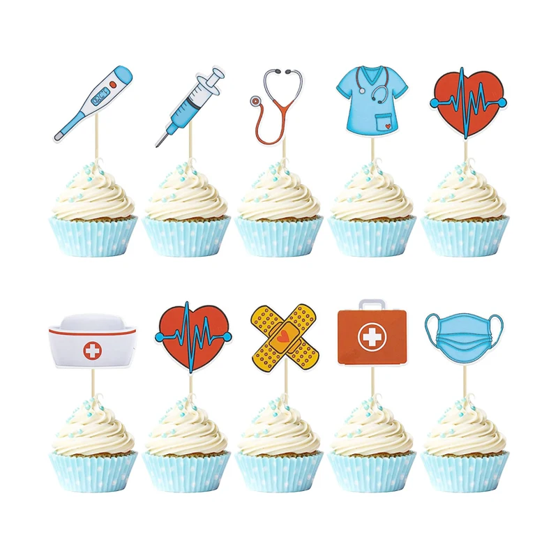 Nurse Cake Decoration Nurse Graduation Medical Rn Themed Party Supplies Nursing Graduation Cupcake decoration