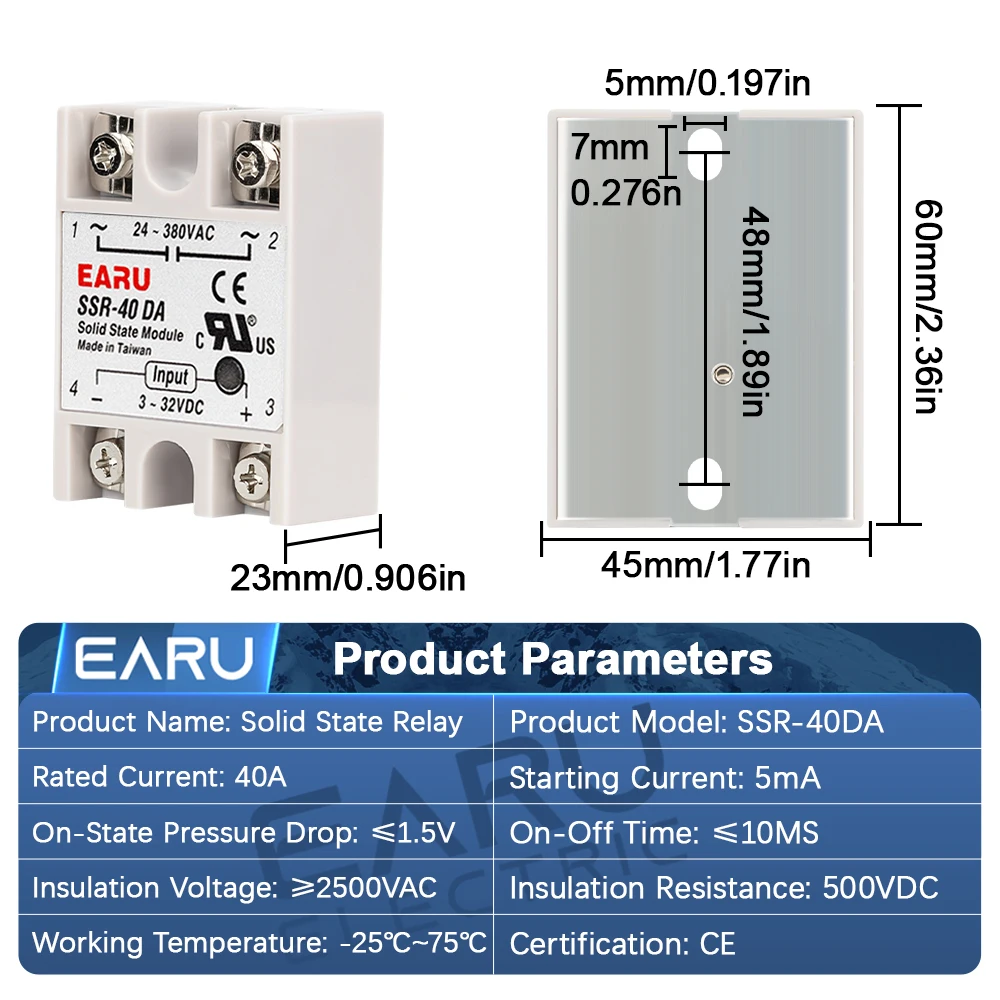 EARU Digitaler PID-Programmierbarer Temperaturregler Thermostat SSR-Relais Spannungsausgang mit SSR-40DA K Thermoelement-Sensor-Kit – Detail 5